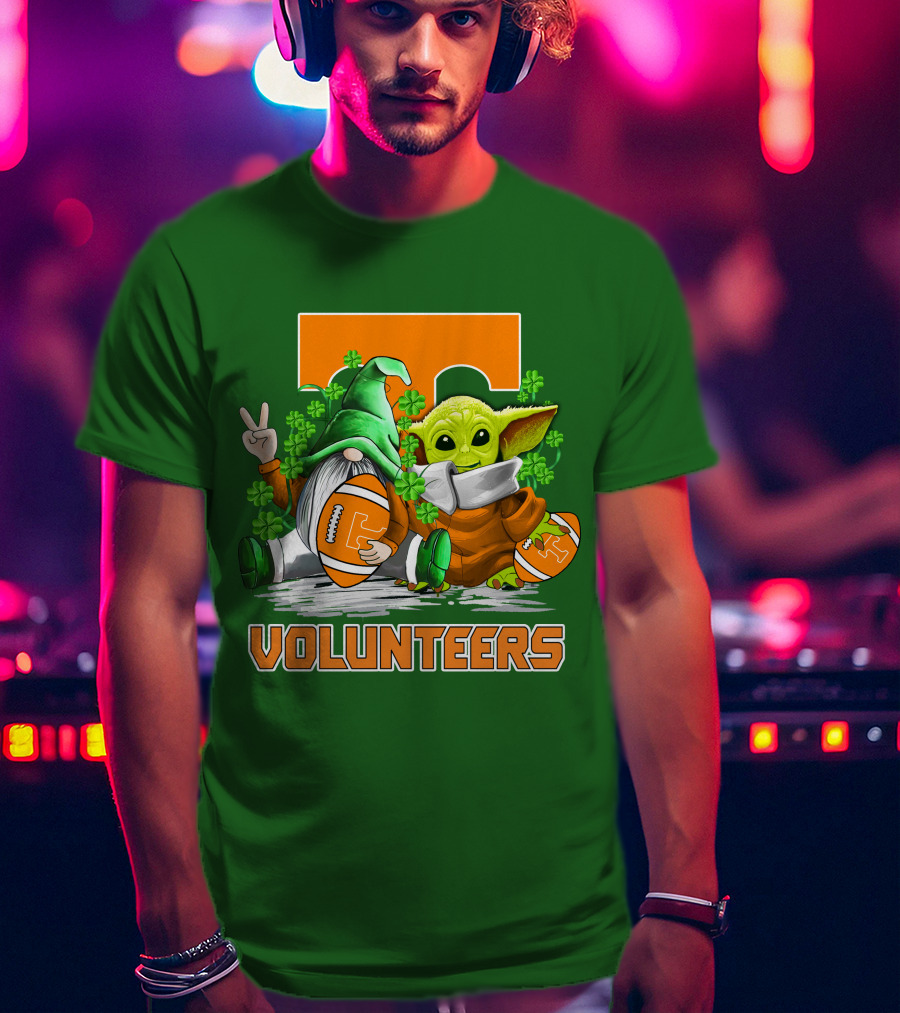 Tennessee Volunteers Football St. Patrick’s Day Gnome And Baby Alien T-Shirt