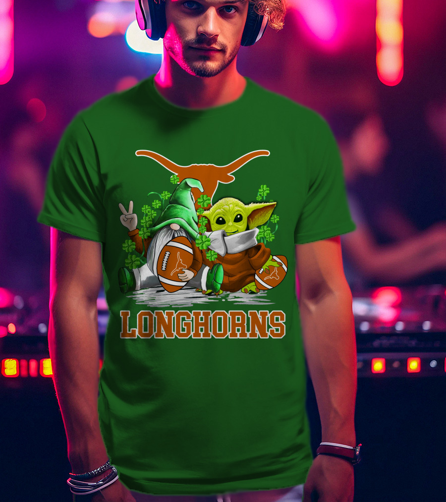 Texas Longhorns Football Patrick’s Day Longhorns Gnome Baby Jedi T-Shirt