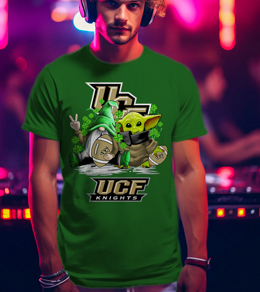 UCF Knights Football St. Patrick's Day Shamrock Gnome Baby Alien T-Shirt