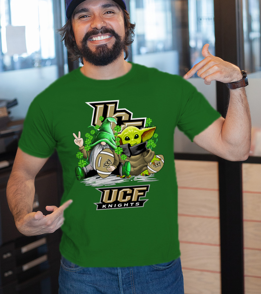 UCF Knights Football St. Patrick's Day Shamrock Gnome Baby Alien T-Shirt