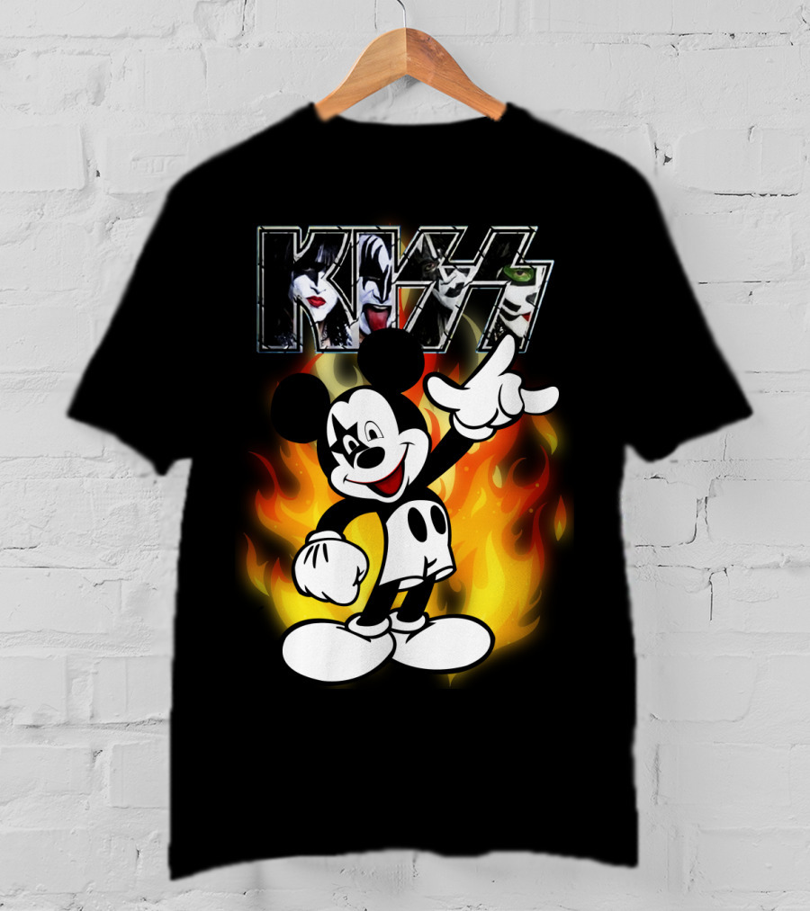 KISS Mickey Mouse Fire T-Shirt