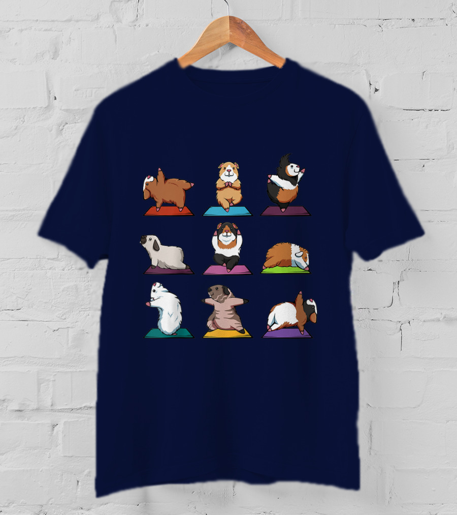 Guinea Pig Yoga Poses Cute Animal Humor T-Shirt