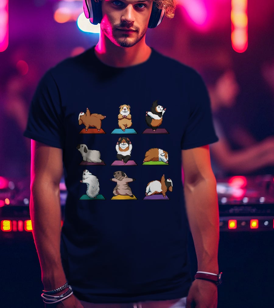 Guinea Pig Yoga Poses Cute Animal Humor T-Shirt