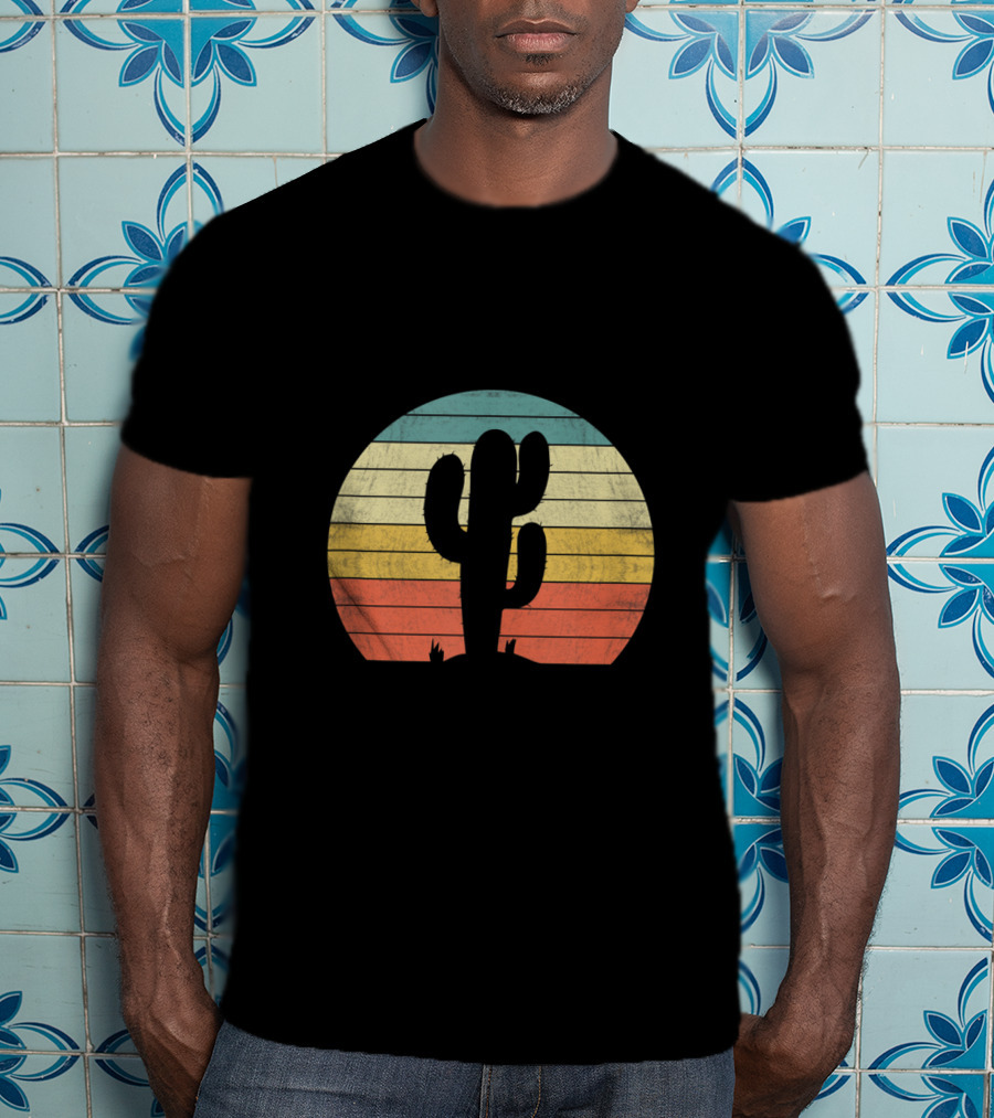 Retro Sunset Saguaro Cactus T-Shirt