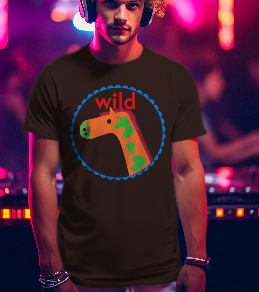 Wild Horse Multicolored Pattern Circle T-Shirt