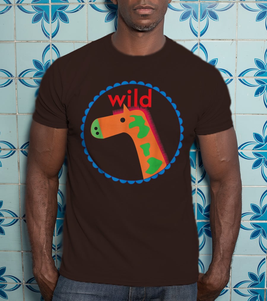 Wild Horse Multicolored Pattern Circle T-Shirt