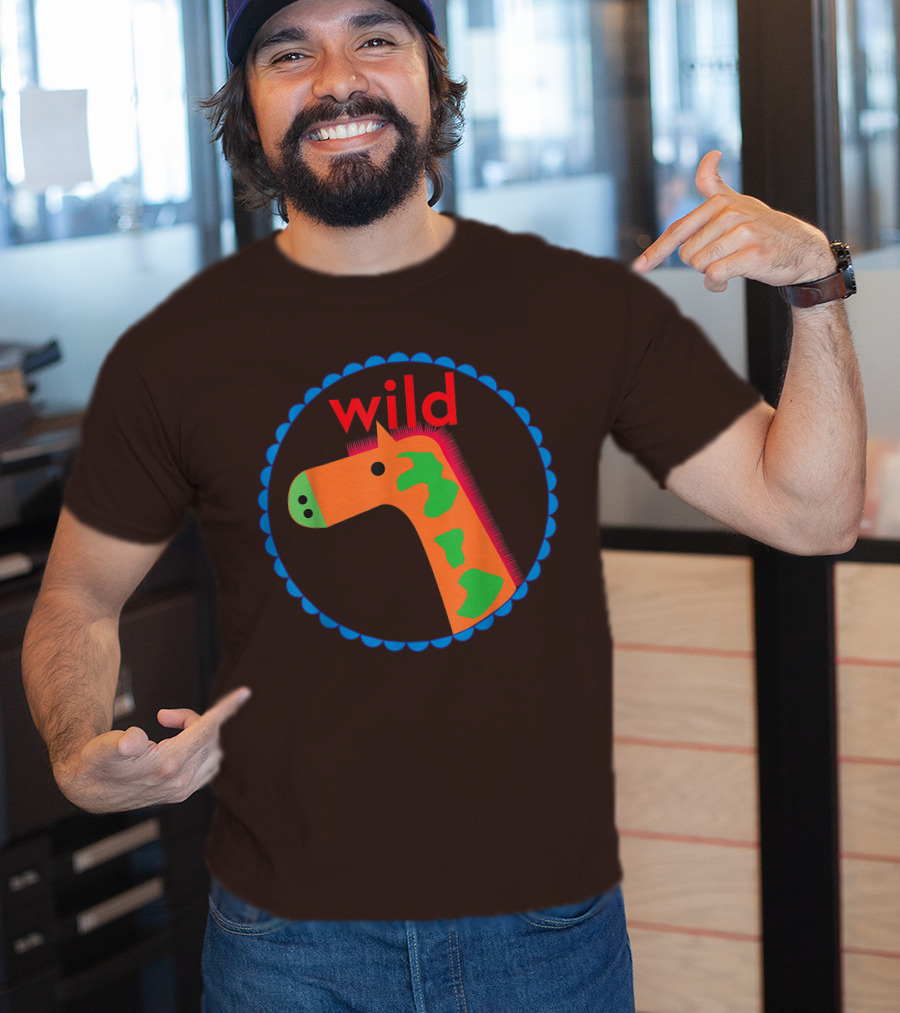 Wild Horse Multicolored Pattern Circle T-Shirt