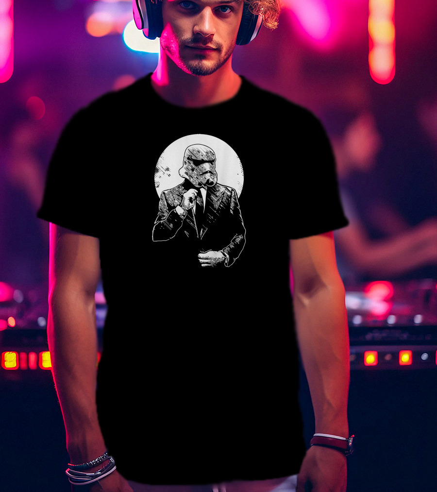 Stormtrooper In Suit Moon Background T-Shirt
