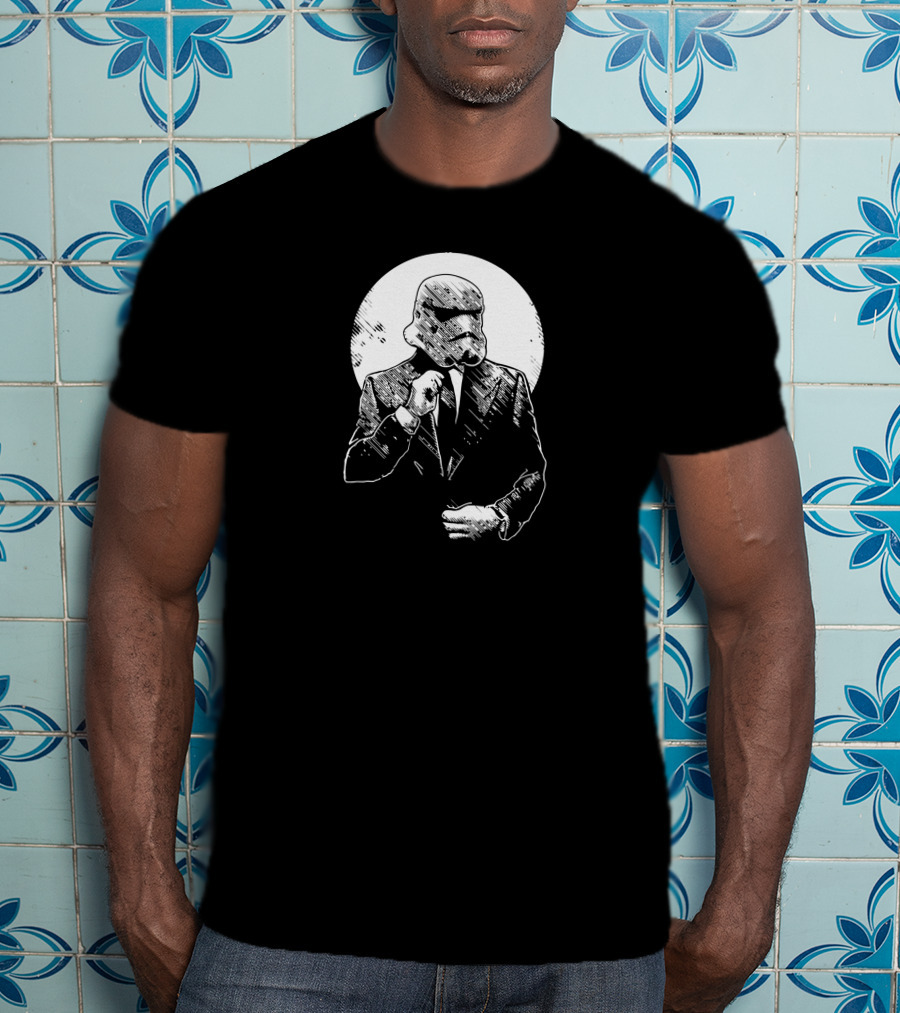 Stormtrooper In Suit Moon Background T-Shirt