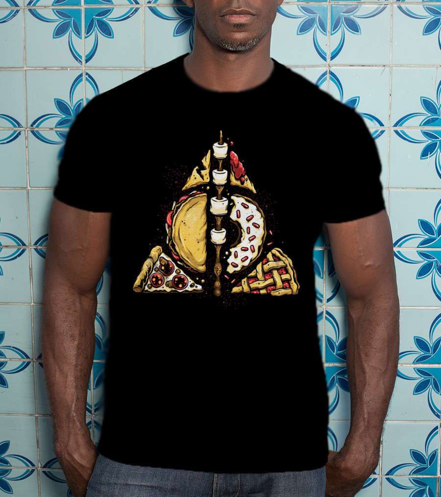 Deathly Hallows Inspired Snacks Pizza Taco Donut Pie T-Shirt