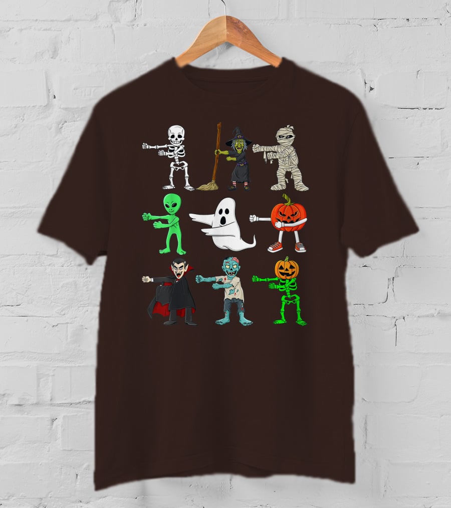 Halloween Floss Like A Boss Skeleton Witch Mummy Alien Ghost Pumpkin Dracula Zombie T-Shirt