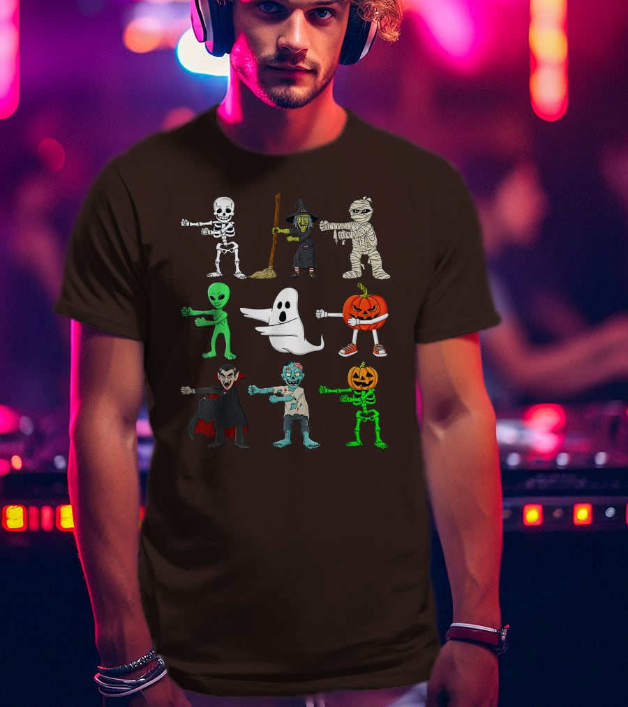 Halloween Floss Like A Boss Skeleton Witch Mummy Alien Ghost Pumpkin Dracula Zombie T-Shirt