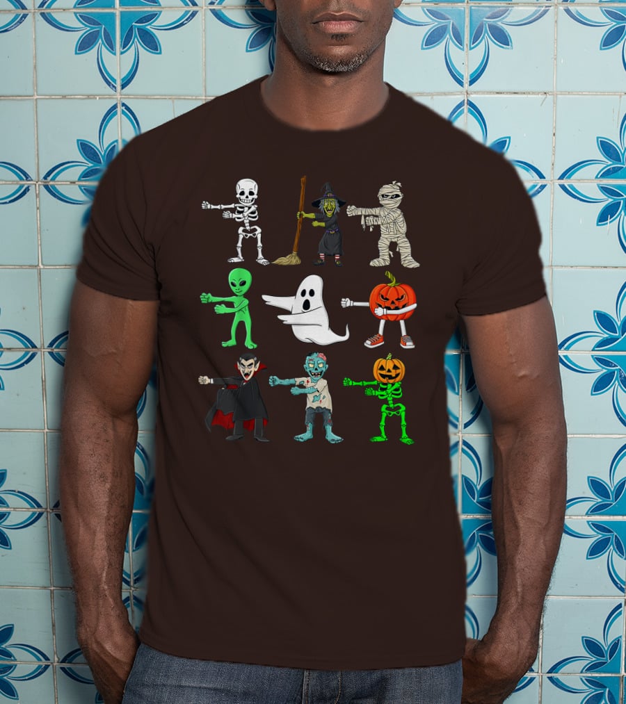 Halloween Floss Like A Boss Skeleton Witch Mummy Alien Ghost Pumpkin Dracula Zombie T-Shirt