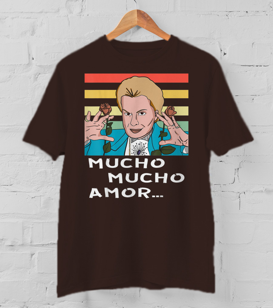 Mucho Mucho Amor Walter Mercado Nostalgic Iconic Look Roses Retro Vibes T-Shirt