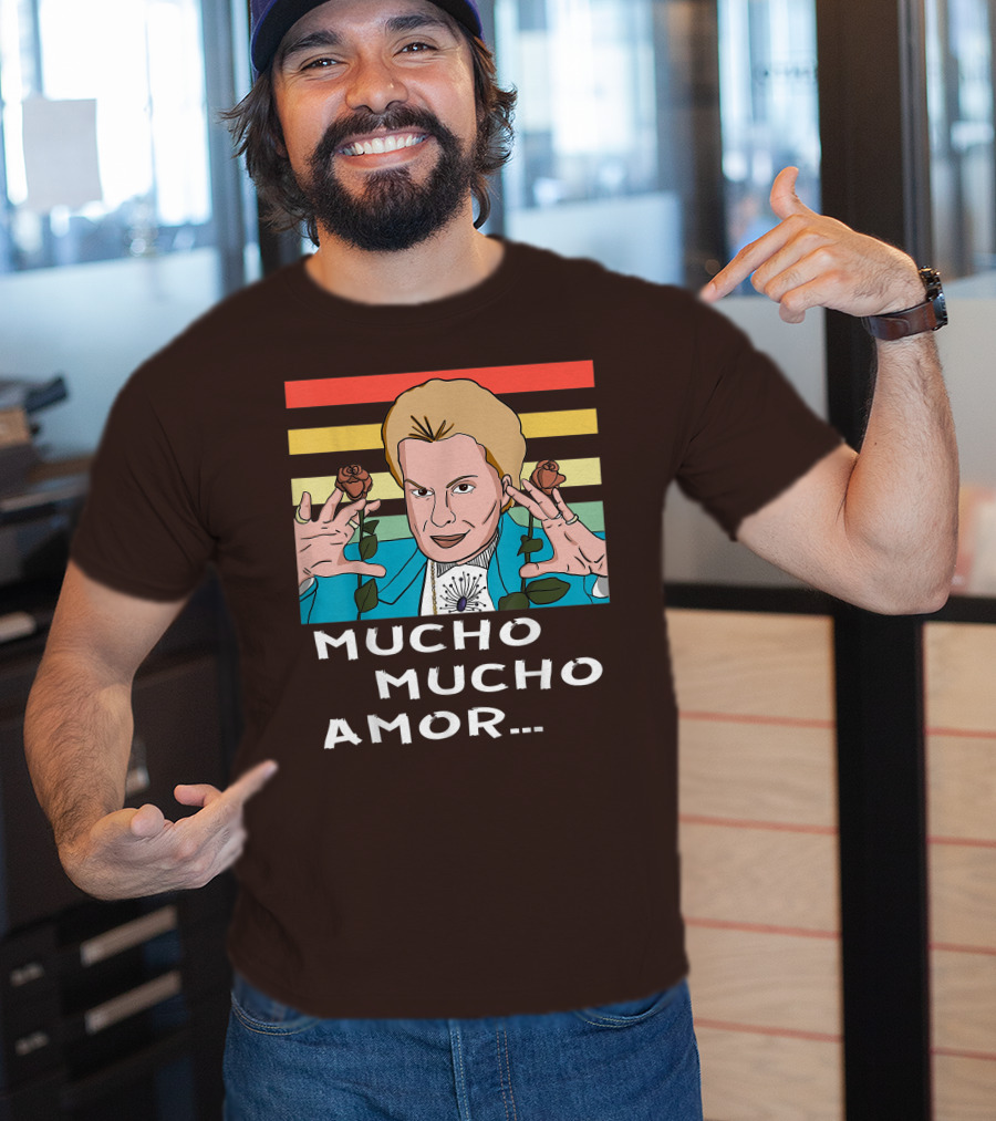 Mucho Mucho Amor Walter Mercado Nostalgic Iconic Look Roses Retro Vibes T-Shirt