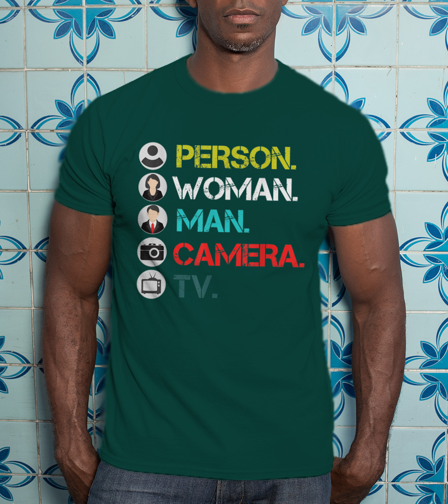 PERSON WOMAN MAN CAMERA TV Circle Icons T-Shirt