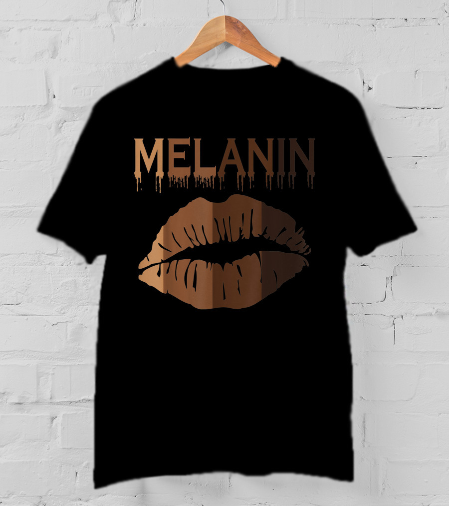 Melanin Shades Black Pride Black History Black Queen Lips T-Shirt