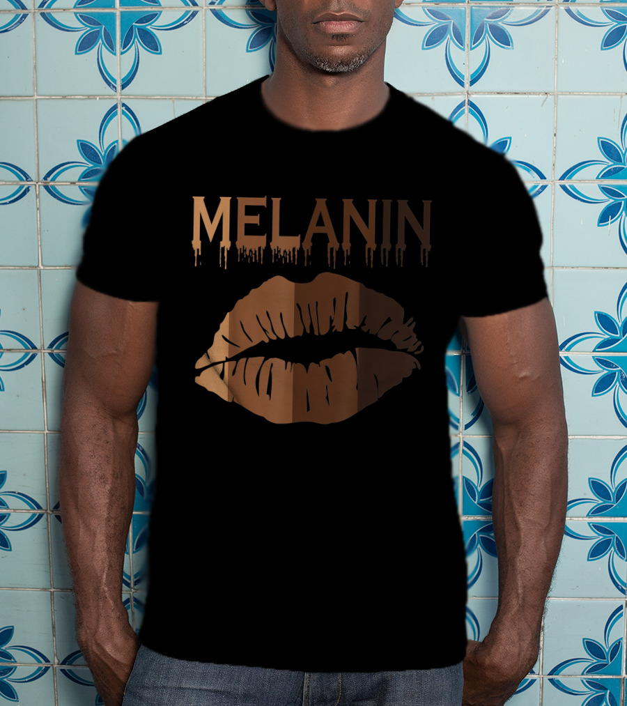 Melanin Shades Black Pride Black History Black Queen Lips T-Shirt