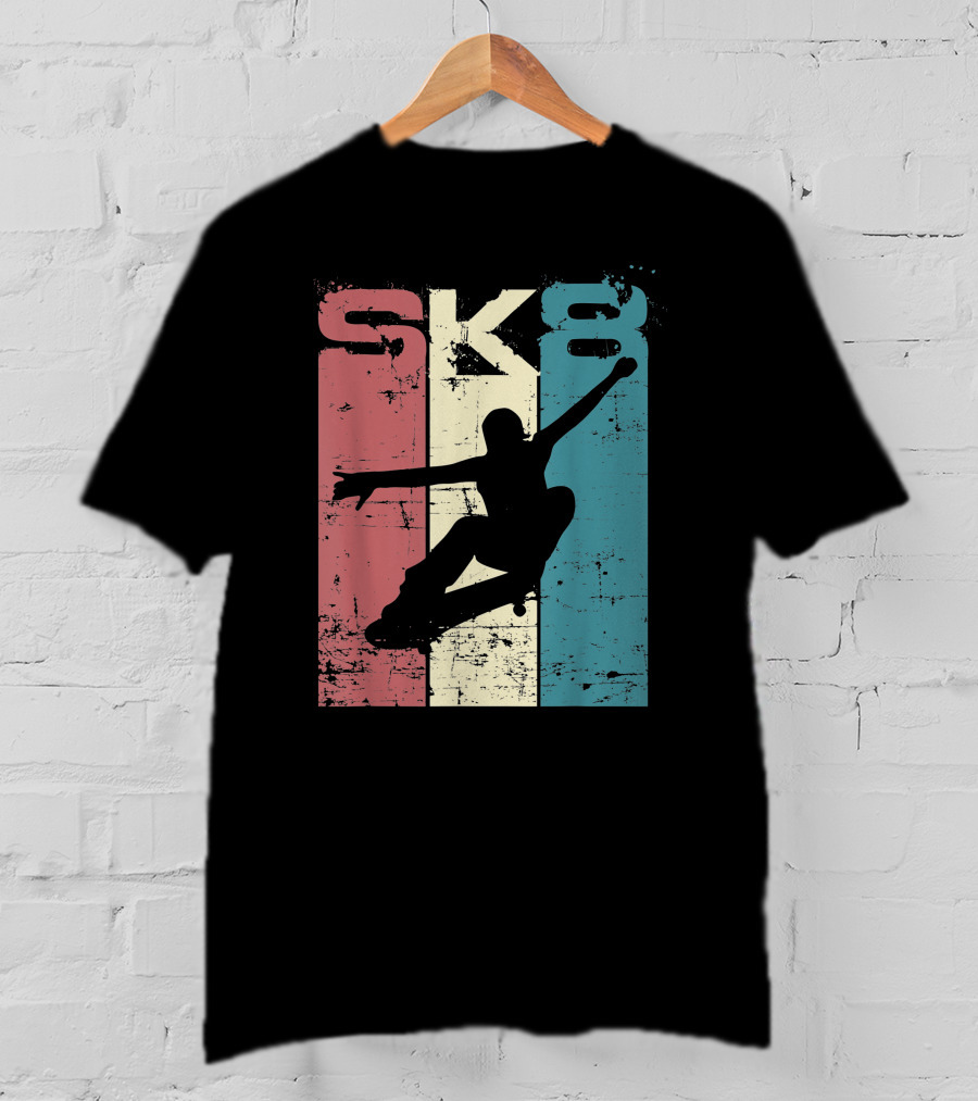 Vintage SK8 Skateboard Lifestyle Retro T-Shirt