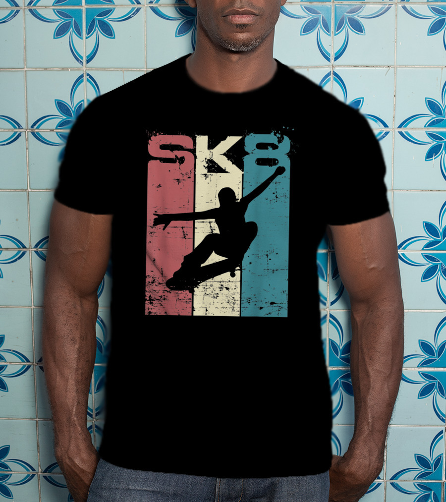 Vintage SK8 Skateboard Lifestyle Retro T-Shirt