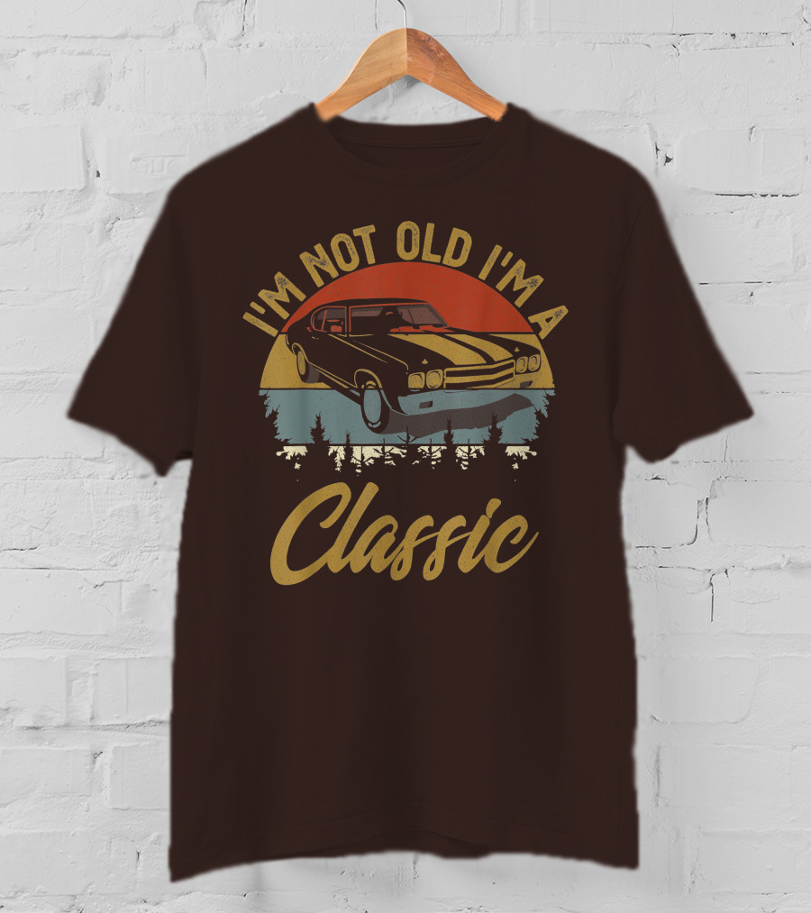 I'm Not Old I'm A Classic Vintage Car Retro Sunset Forest T-Shirt