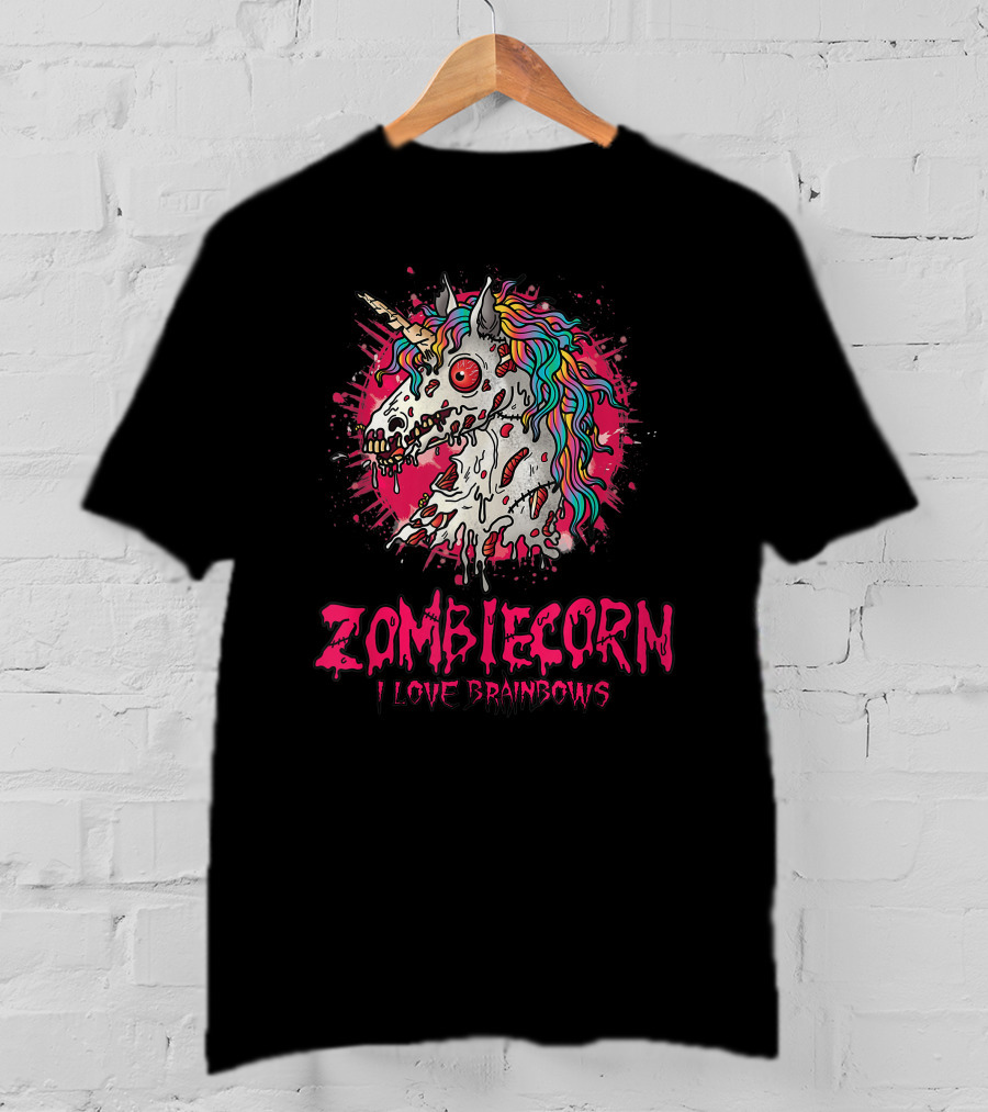 Zombicorn I Love Brainbows Halloween Zombie Unicorn T-Shirt