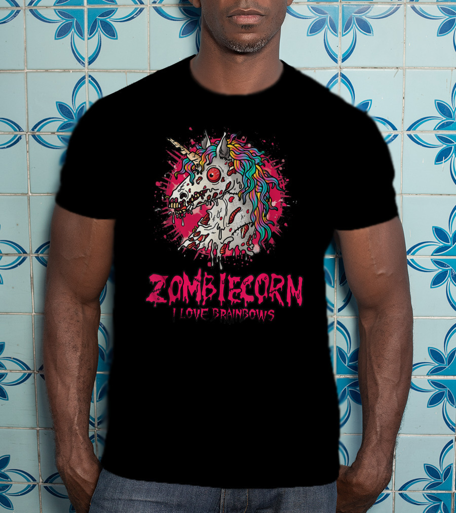 Zombicorn I Love Brainbows Halloween Zombie Unicorn T-Shirt
