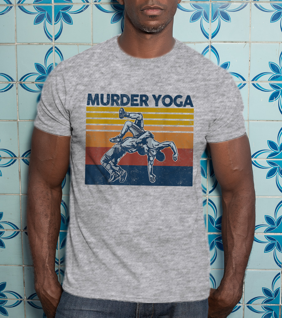 Murder Yoga Funny Vintage Brazilian Jiu Jitsu Wrestling T-Shirt