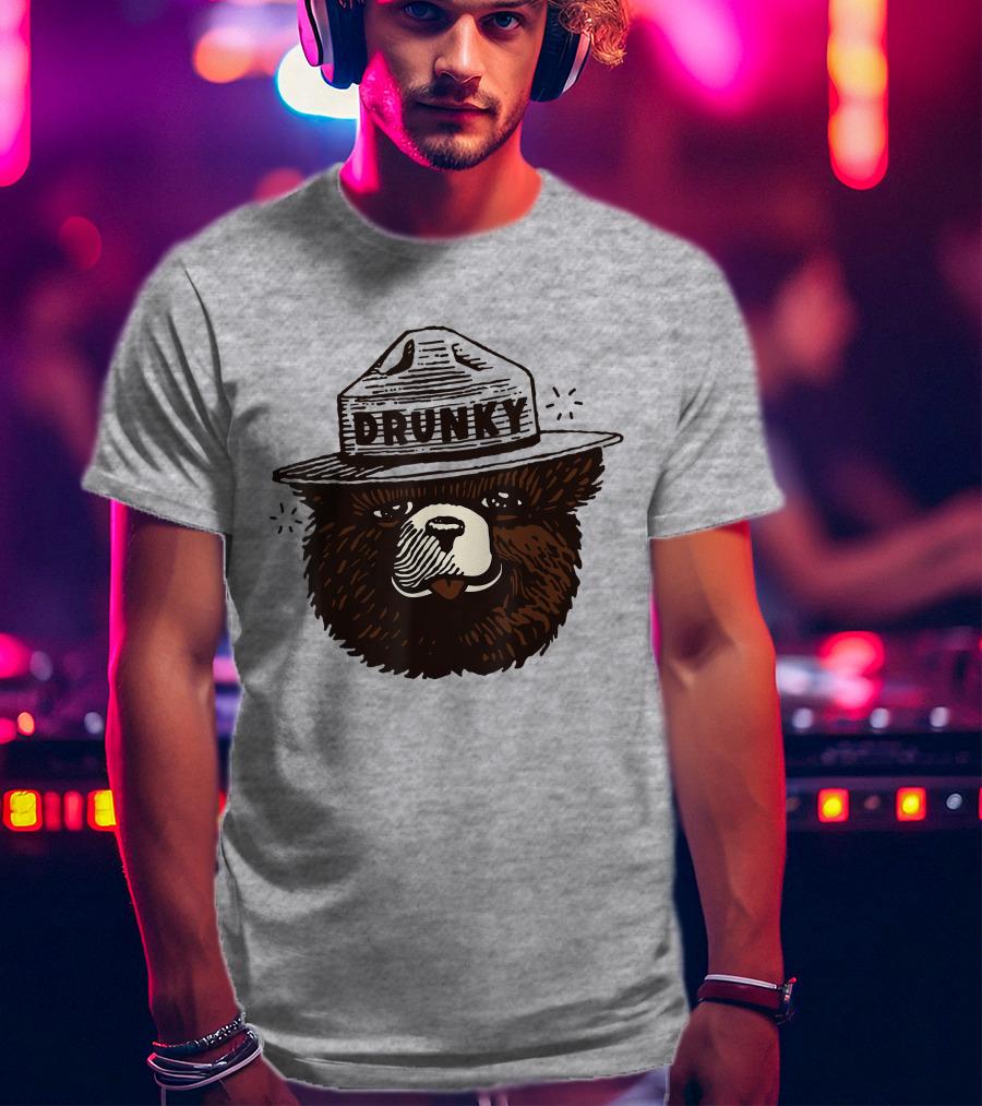 Drunky The Bear With Hat T-Shirt