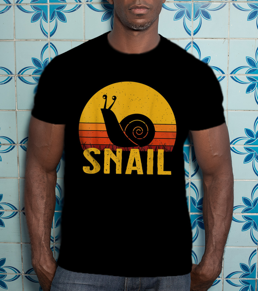Snail Retro Sunset T-Shirt