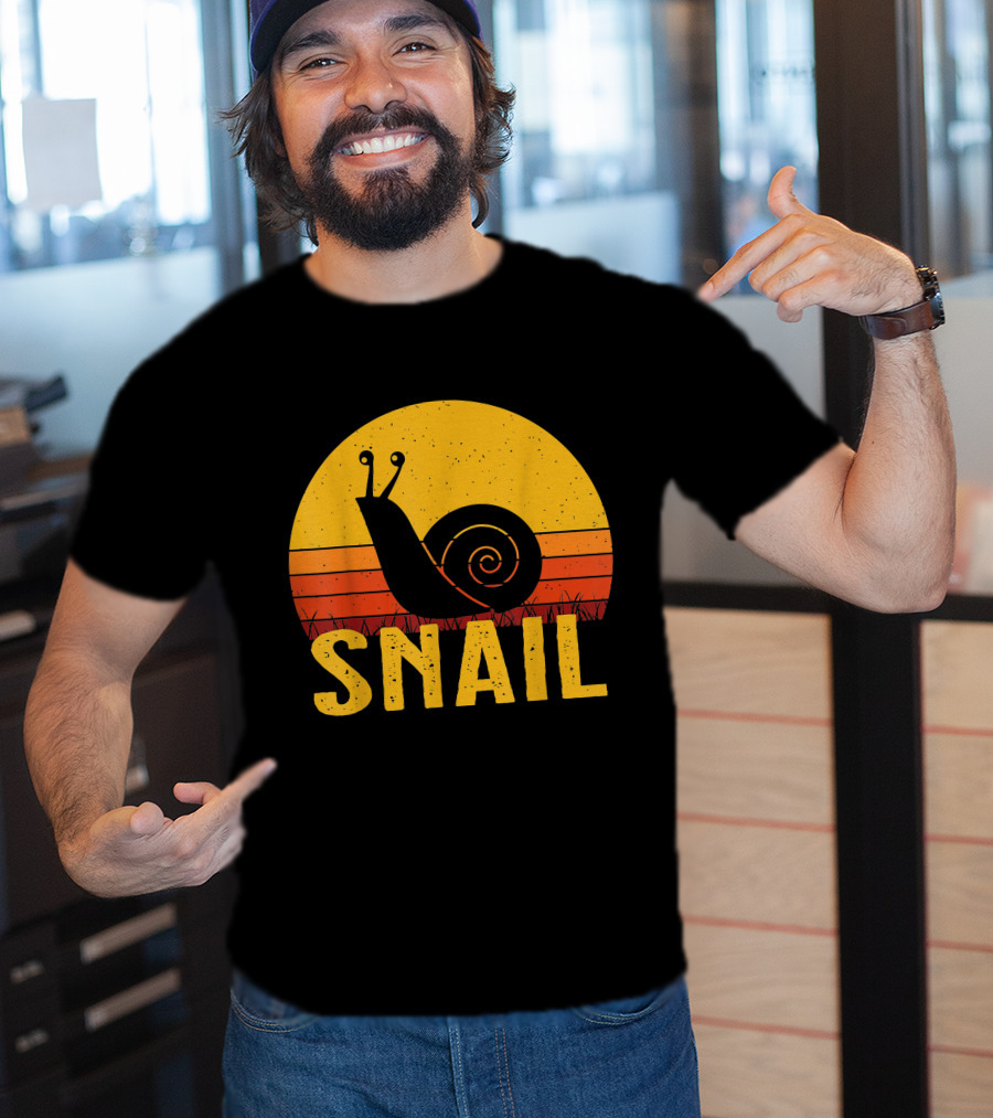 Snail Retro Sunset T-Shirt