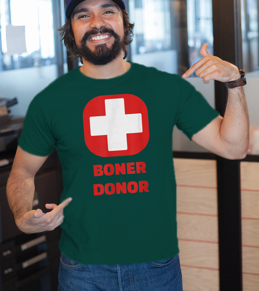 Boner Donor Funny Red Cross T-Shirt