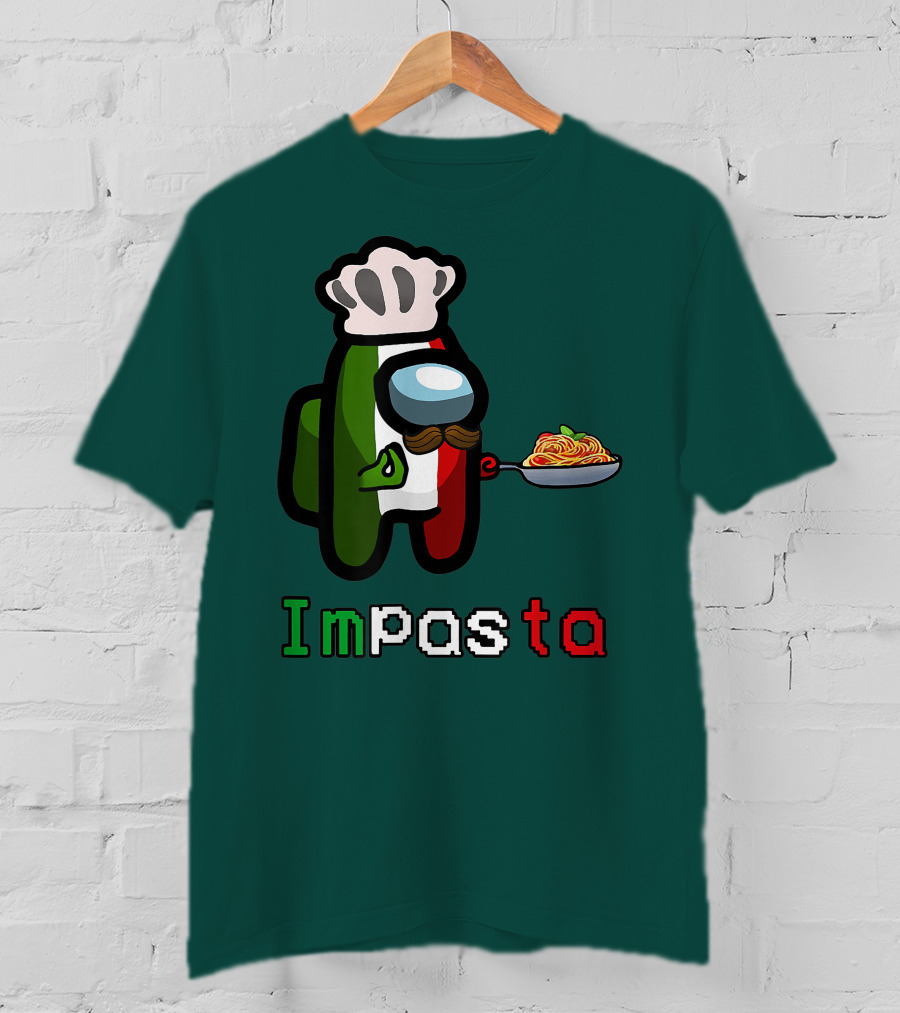 Impostor Pasta Impasta Among Us Chef Italian Tricolor Spaghetti T-Shirt