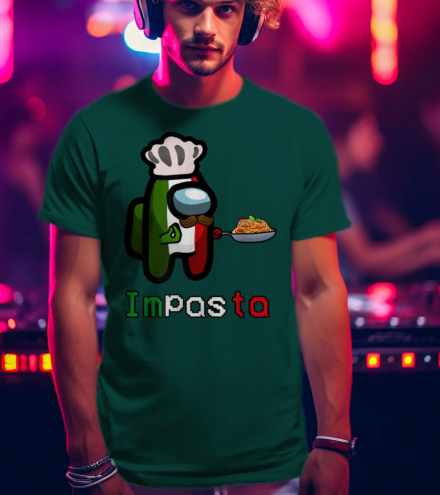 Impostor Pasta Impasta Among Us Chef Italian Tricolor Spaghetti T-Shirt