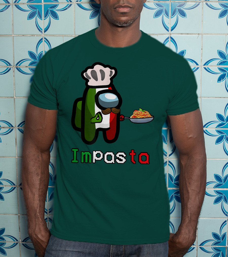Impostor Pasta Impasta Among Us Chef Italian Tricolor Spaghetti T-Shirt