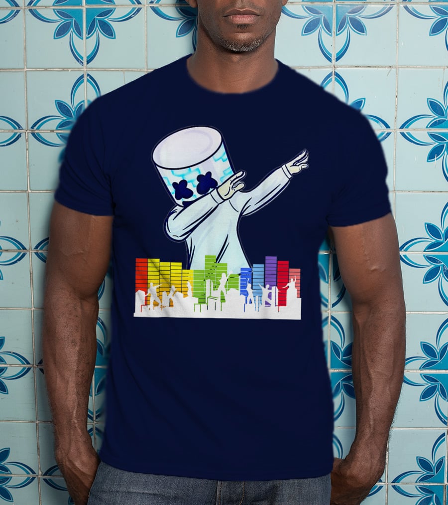 All I Want For Christmas Is Marshmallow DJ Dance Love Mello Dabbing Music Equalizer T-Shirt