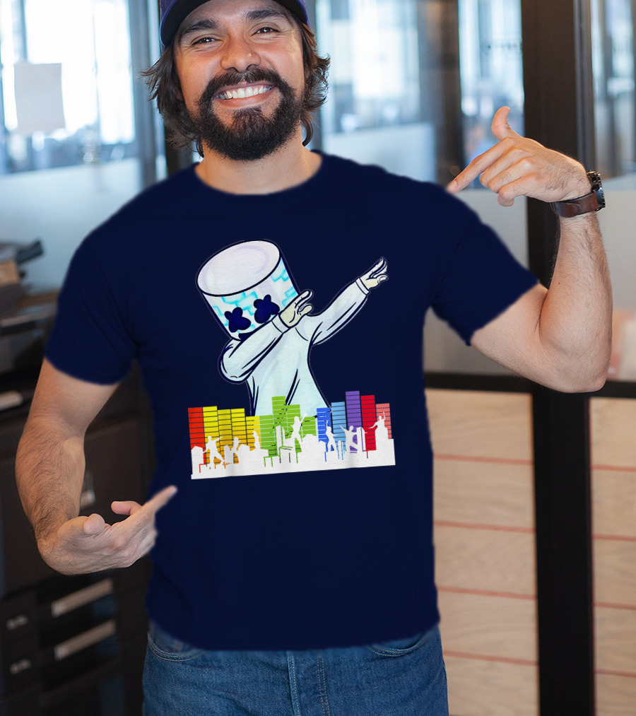 All I Want For Christmas Is Marshmallow DJ Dance Love Mello Dabbing Music Equalizer T-Shirt
