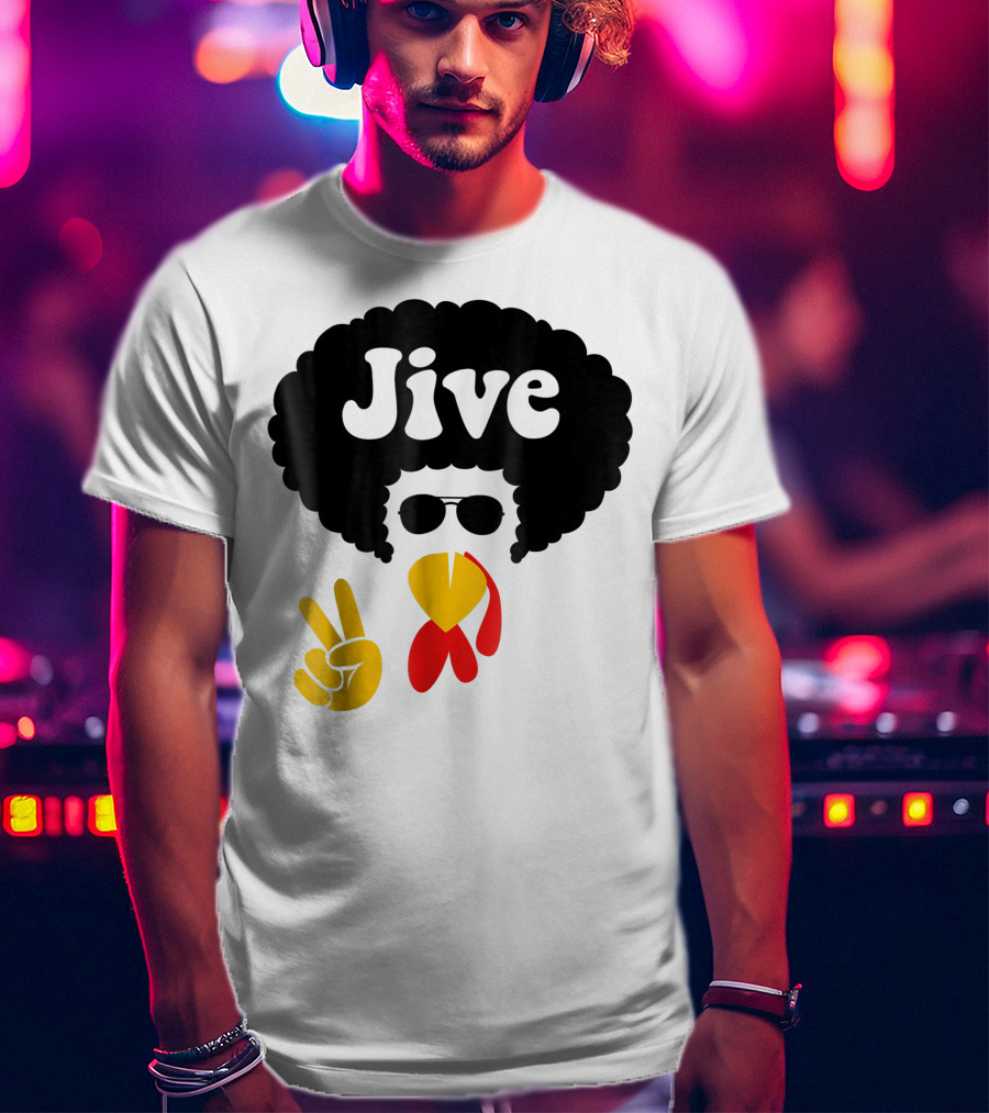 Jive Turkey Face Peace Sign T-Shirt