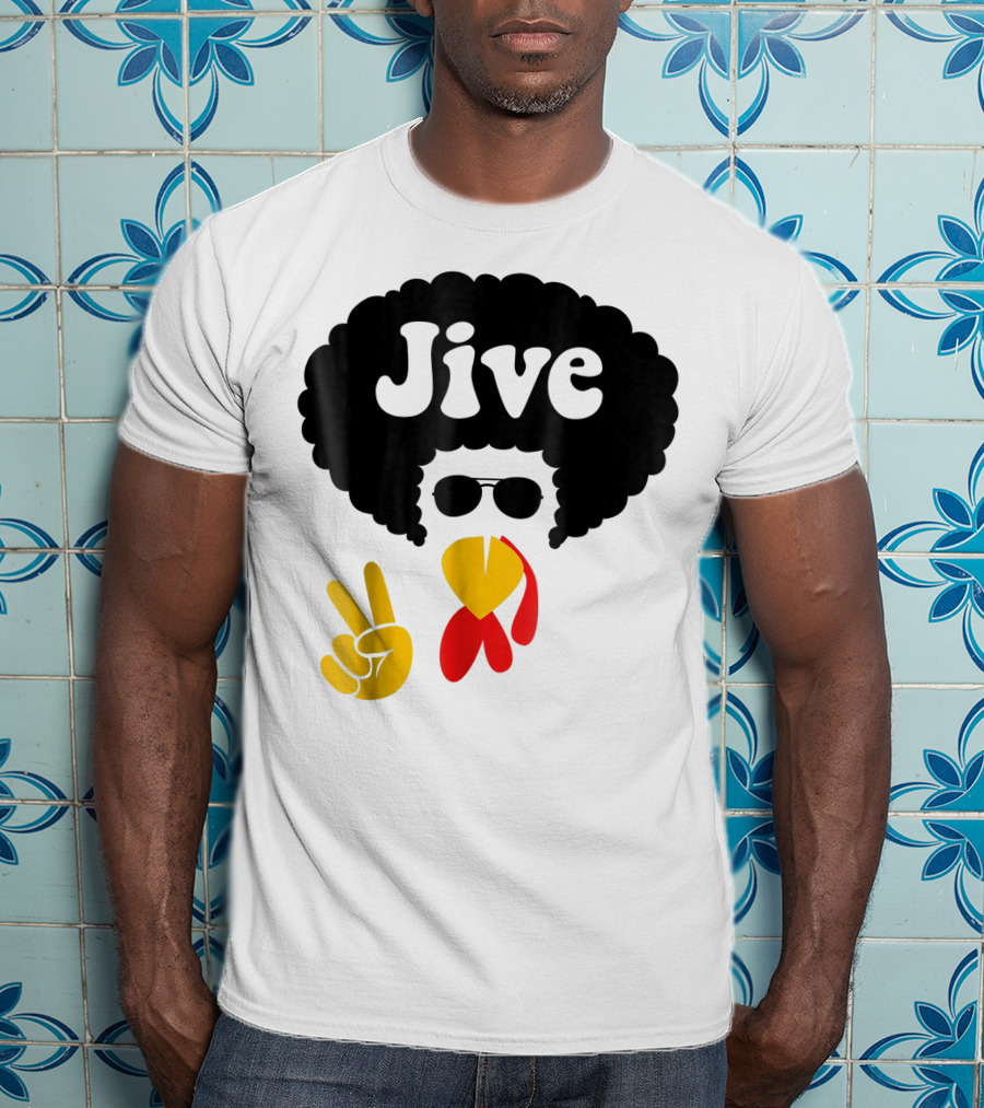 Jive Turkey Face Peace Sign T-Shirt
