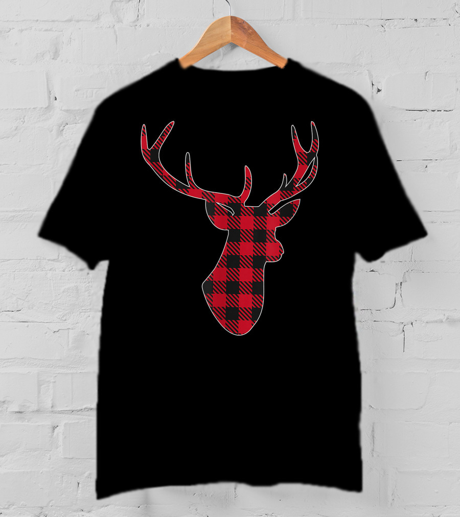 Christmas Buffalo Plaid Deer T-Shirt
