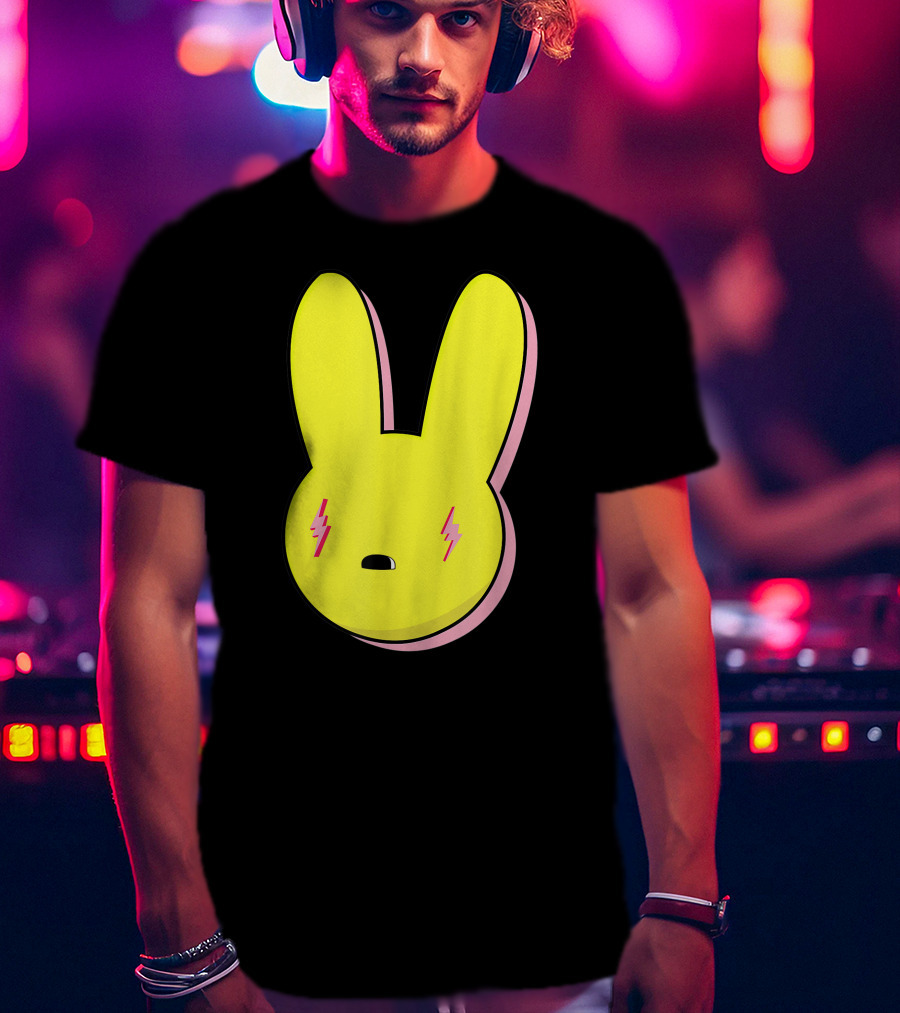 Funny Yellow Rabbit With Lightning Eyes T-Shirt