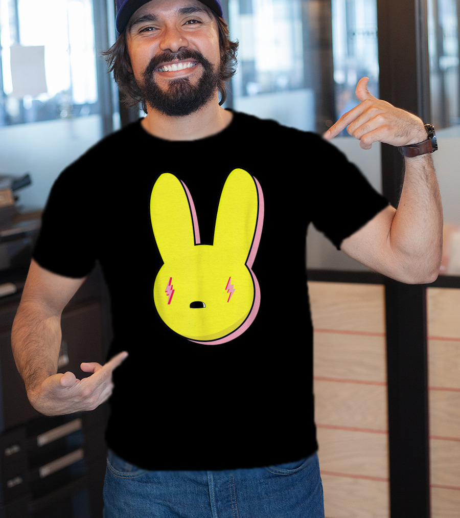 Funny Yellow Rabbit With Lightning Eyes T-Shirt