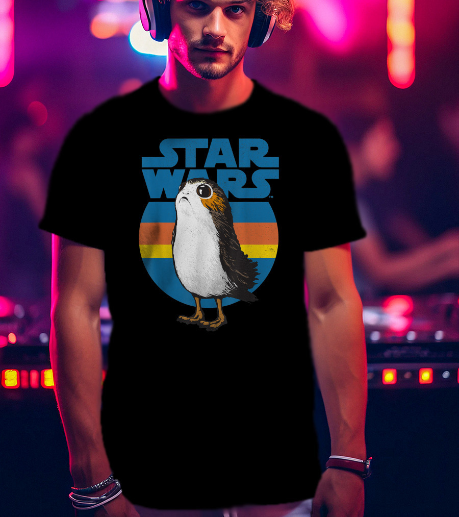 Star Wars Porg Retro Stripes T-Shirt