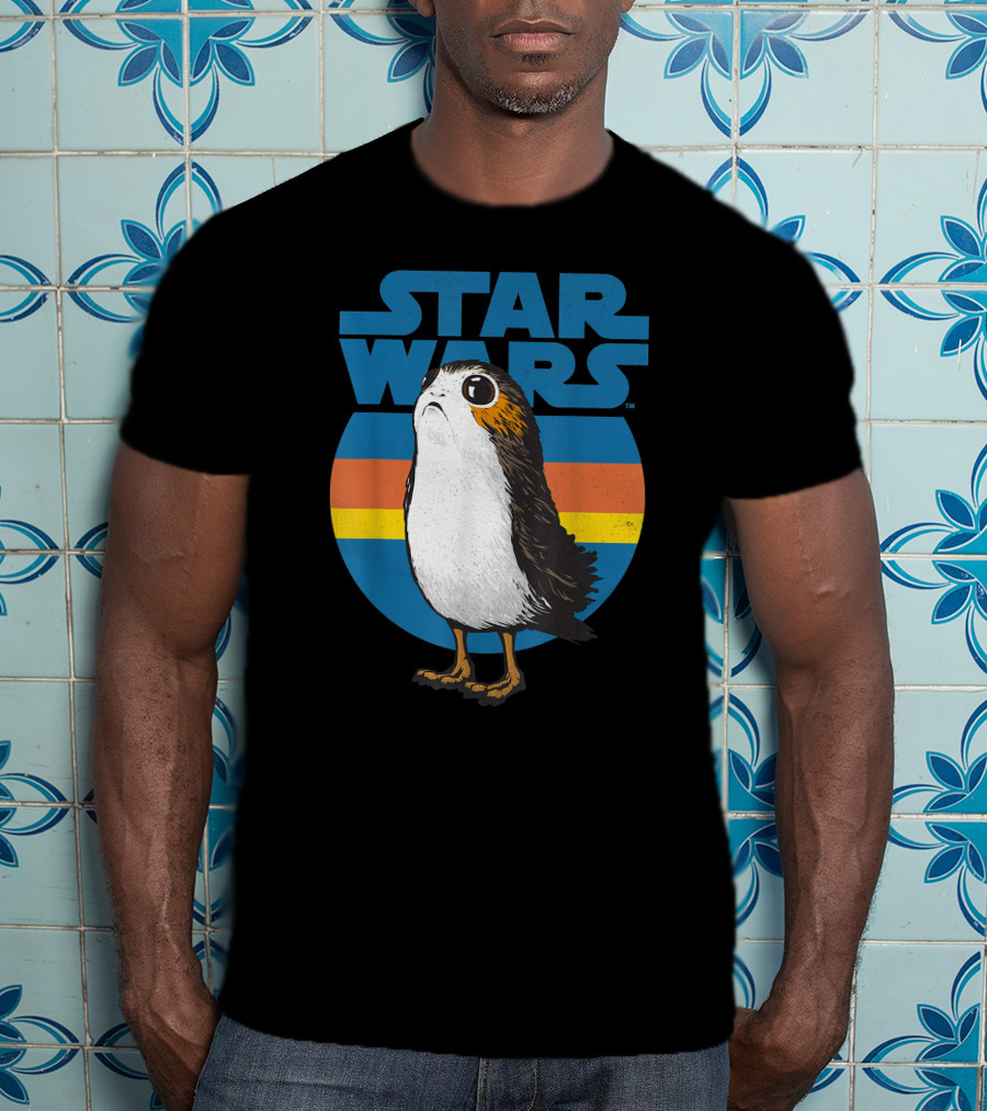 Star Wars Porg Retro Stripes T-Shirt