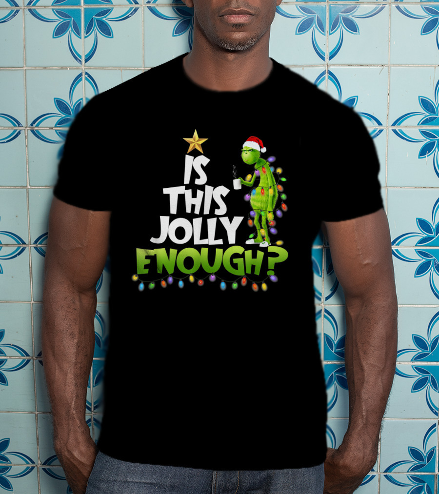 Grinch In Christmas Lights Is This Jolly Enough Holiday T-Shirt