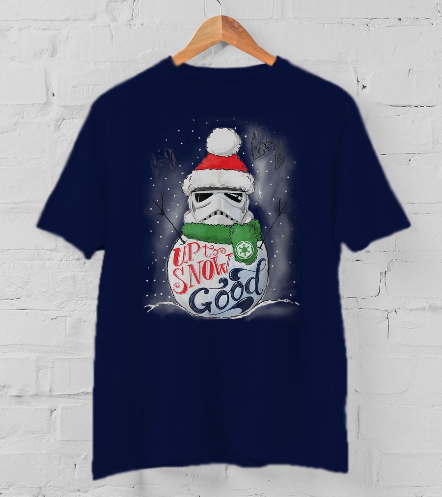 Star Wars Stormtrooper Up To Snow Good Funny Holiday Christmas Snowman Scarf TIE Fighters T-Shirt