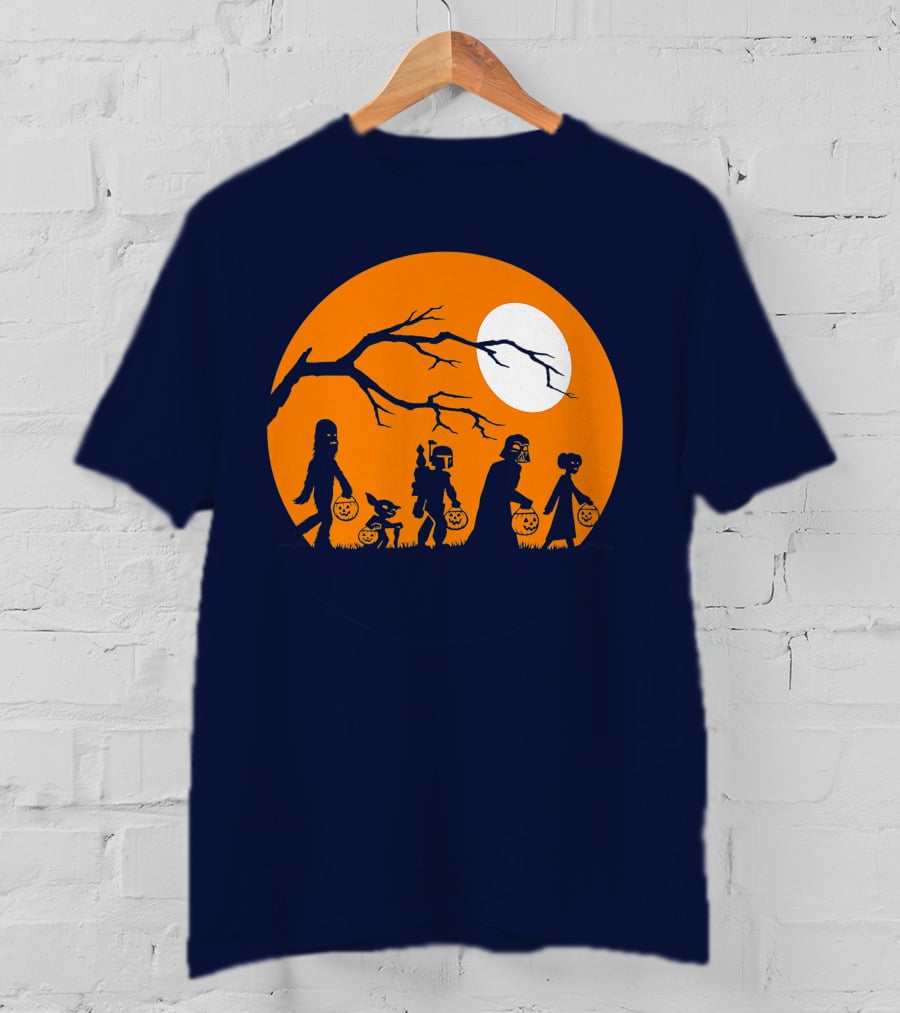 Star Wars Halloween Characters Trick Or Treat Moon T-Shirt