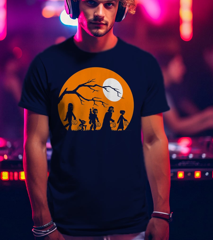 Star Wars Halloween Characters Trick Or Treat Moon T-Shirt