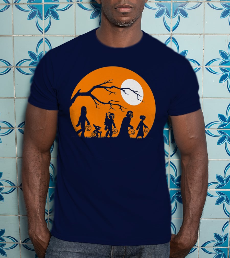 Star Wars Halloween Characters Trick Or Treat Moon T-Shirt