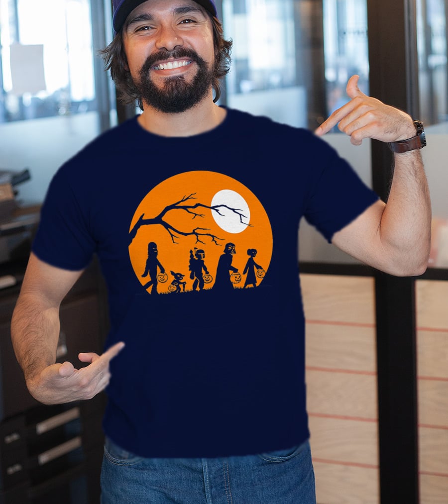 Star Wars Halloween Characters Trick Or Treat Moon T-Shirt